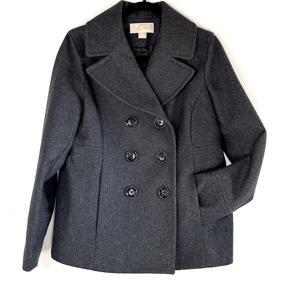 Michael Kors Wool Blend Peacoat M Charcoal